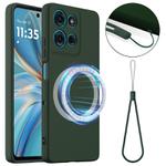 For Motorola Moto G 2025 5G Shockproof Silicone Magsafe Phone Case(Dark Green)