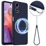 For Motorola Moto G04 / G04s / E14 4G Shockproof Silicone Magsafe Phone Case(Navy Blue)