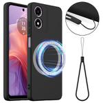 For Motorola Moto G04 / G04s / E14 4G Shockproof Silicone Magsafe Phone Case(Black)