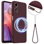 For Motorola Moto G04 / G04s / E14 4G Shockproof Silicone Magsafe Phone Case(Plum Color)