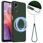 For Motorola Moto G04 / G04s / E14 4G Shockproof Silicone Magsafe Phone Case(Dark Green)