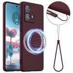 For Motorola Moto G84 Shockproof Silicone Magsafe Phone Case(Plum Color)