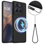 For Motorola Edge 60 Pro Shockproof Silicone Magsafe Phone Case(Black)