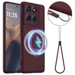For Motorola Edge 60 Pro Shockproof Silicone Magsafe Phone Case(Plum Color)