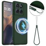 For Motorola Edge 60 Pro Shockproof Silicone Magsafe Phone Case(Dark Green)