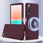 For Sony Xperia 10 IV Shockproof Silicone Magsafe Phone Case(Plum Color)