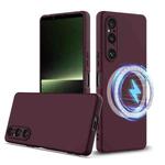 For Sony Xperia 1 V Shockproof Silicone Magsafe Phone Case(Plum Color)