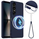 For Sony Xperia 1 VII Shockproof Silicone Magsafe Phone Case(Navy Blue)