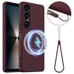 For Sony Xperia 1 VII Shockproof Silicone Magsafe Phone Case(Plum Color)