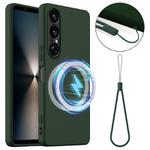 For Sony Xperia 1 VII Shockproof Silicone Magsafe Phone Case(Dark Green)
