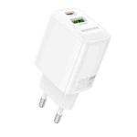 Borofone BN27 Fuente PD20W Type-C + QC3.0 USB Charger, EU Plug(White)