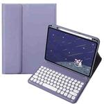 For OPPO Pad 3 / Pad 2 Candy Color Bluetooth Keyboard Leather Case, Round Key with Touchpad(Lavender Grey)