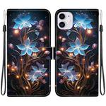 For iPhone 11 Crystal Texture Colored Drawing Leather Phone Case(Little Lantern Flower)