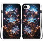 For iPhone SE 2024 Crystal Texture Colored Drawing Leather Phone Case(Little Lantern Flower)