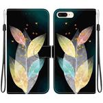 For iPhone 7 Plus / 8 Plus Crystal Texture Colored Drawing Leather Phone Case(Colored Leaves)