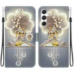 For Samsung Galaxy S24 5G Crystal Texture Colored Drawing Leather Phone Case(Sika Deer)