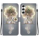 For Samsung Galaxy S24 5G Crystal Texture Colored Drawing Leather Phone Case(Elephants)