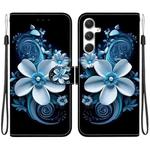 For Samsung Galaxy S24+ 5G Crystal Texture Colored Drawing Leather Phone Case(Black Orchid)