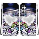 For Samsung Galaxy S24+ 5G Crystal Texture Colored Drawing Leather Phone Case(Heart Shaped)