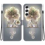 For Samsung Galaxy S23 FE 5G Crystal Texture Colored Drawing Leather Phone Case(Elephants)