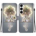 For Samsung Galaxy S23 5G Crystal Texture Colored Drawing Leather Phone Case(Elephants)