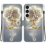 For Samsung Galaxy S23+ 5G Crystal Texture Colored Drawing Leather Phone Case(Sika Deer)