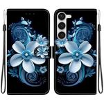 For Samsung Galaxy S23+ 5G Crystal Texture Colored Drawing Leather Phone Case(Black Orchid)