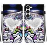 For Samsung Galaxy S23+ 5G Crystal Texture Colored Drawing Leather Phone Case(Heart Shaped)
