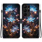 For Samsung Galaxy S23 Ultra 5G Crystal Texture Colored Drawing Leather Phone Case(Little Lantern Flower)