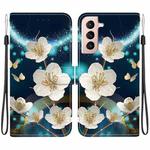 For Samsung Galaxy S21+ 5G Crystal Texture Colored Drawing Leather Phone Case(Magnolia)