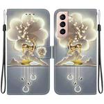 For Samsung Galaxy S21+ 5G Crystal Texture Colored Drawing Leather Phone Case(Sika Deer)