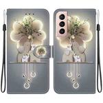 For Samsung Galaxy S21+ 5G Crystal Texture Colored Drawing Leather Phone Case(Elephants)