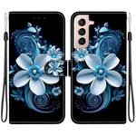 For Samsung Galaxy S21+ 5G Crystal Texture Colored Drawing Leather Phone Case(Black Orchid)