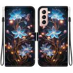 For Samsung Galaxy S21+ 5G Crystal Texture Colored Drawing Leather Phone Case(Little Lantern Flower)