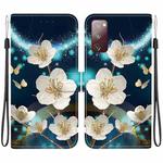 For Samsung Galaxy S20 FE Crystal Texture Colored Drawing Leather Phone Case(Magnolia)