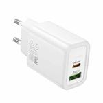 hoco N63 PD30W+QC3.0 Dual Port Charger, Specification:EU Plug(White)