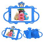 For Samsung Galaxy Tab A8.0 (2019) T290 Cartoon Monkey Kids Tablet Shockproof EVA Protective Case with Holder & Shoulder Strap & Handle(Blue)