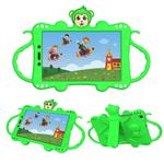 For Samsung Galaxy Tab A8.0 (2019) T290 Cartoon Monkey Kids Tablet Shockproof EVA Protective Case with Holder & Shoulder Strap & Handle(Green)