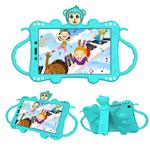 For Samsung Galaxy Tab A8.0 (2019) T290 Cartoon Monkey Kids Tablet Shockproof EVA Protective Case with Holder & Shoulder Strap & Handle(Turquoise)
