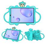 For Samsung Galaxy Tab A 8.4 (2020) T307 Cartoon Monkey Kids Tablet Shockproof EVA Protective Case with Holder & Shoulder Strap & Handle(Turquoise)