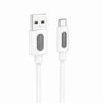 Borofone BX114 Structure 2.4A USB to Micro USB Charging Data Cable, Length: 1m(White)