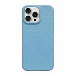 For iPhone 16 Pro Max Dopamine Polka Dots Silicone Phone Case(Blue)