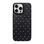 For iPhone 16 Pro Dopamine Polka Dots Silicone Phone Case(Black)