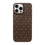 For iPhone 16 Pro Dopamine Polka Dots Silicone Phone Case(Brown)