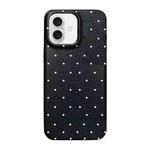 For iPhone 16 Plus Dopamine Polka Dots Silicone Phone Case(Black)