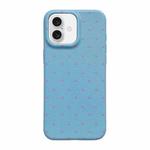 For iPhone 16 Plus Dopamine Polka Dots Silicone Phone Case(Blue)