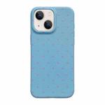 For iPhone 15 Plus Dopamine Polka Dots Silicone Phone Case(Blue)