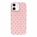 For iPhone 12 Dopamine Polka Dots Silicone Phone Case(Pink)