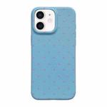 For iPhone 12 Dopamine Polka Dots Silicone Phone Case(Blue)