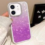 For iPhone 12 Gradient Shell Texture 3 in 1 Phone Case(Purple)